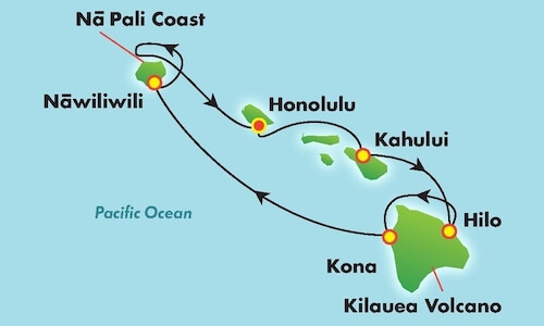 Pride of America Hawaii Itinerary Map